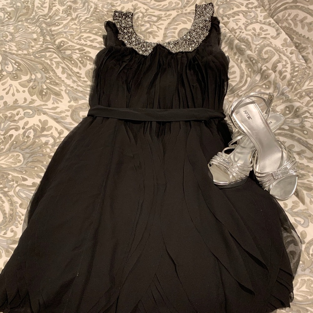 Ruffled black dress